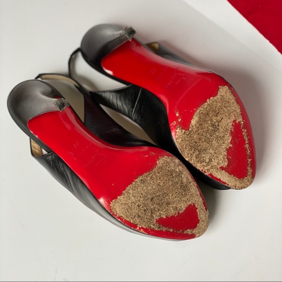 Christian Louboutin Open Toe 39 Black ❤️❤️❤️ - Picture 4 of 7